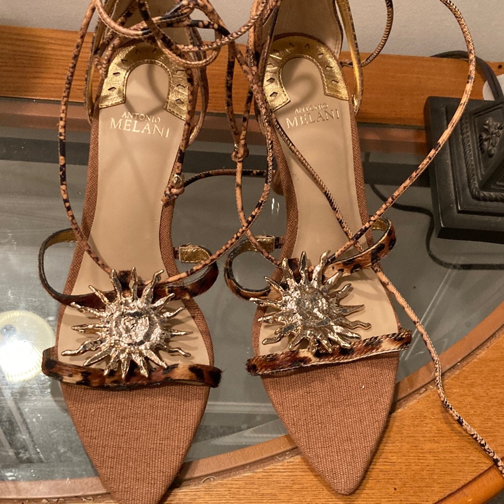 Antonio Melani Leopard and Gold Heels
